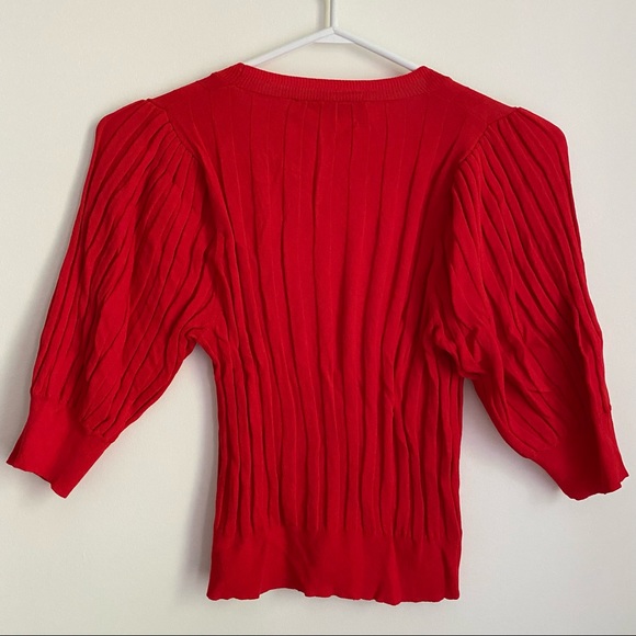 Beautiful poppy red viscose blend knit top from Zara - Picture 2 of 4